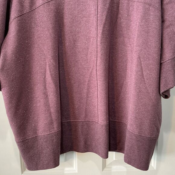 Athleta Short Sleeve Lotus Wrap Oversized Cardigan Pockets Vintage Plum Size S/M - Picture 6 of 6